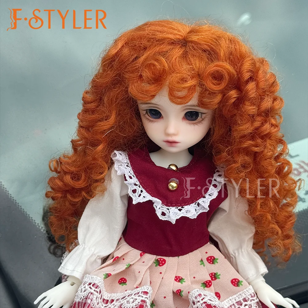 FStyler Doll Wig Bouncy Curls Fluffy BJD Doll Mohair Various Colors Doll Accessories Hair Customization 1/3 1/4