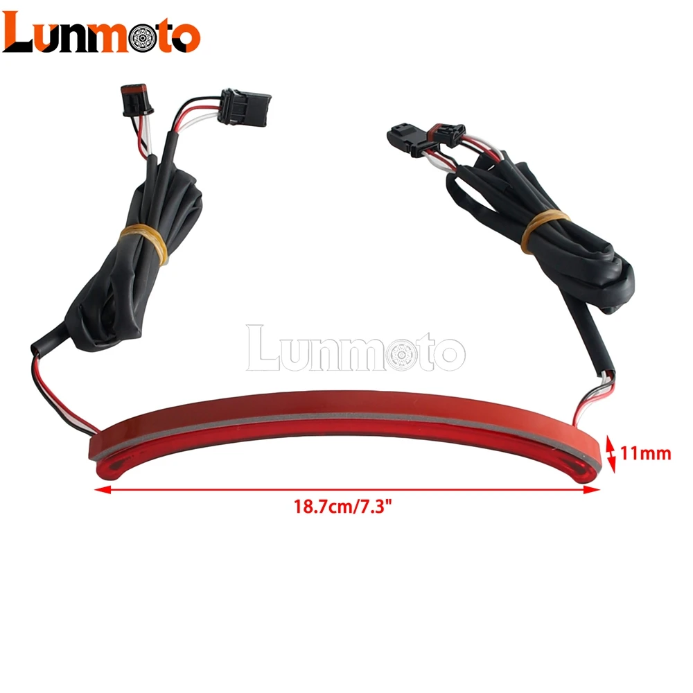 Red Lens LED Tail Light Assembly For Harley Softail Fat Bob FXFB 107 FXFBS 114 2018-24 High Bright Plastic Rear Brake Run Lamp