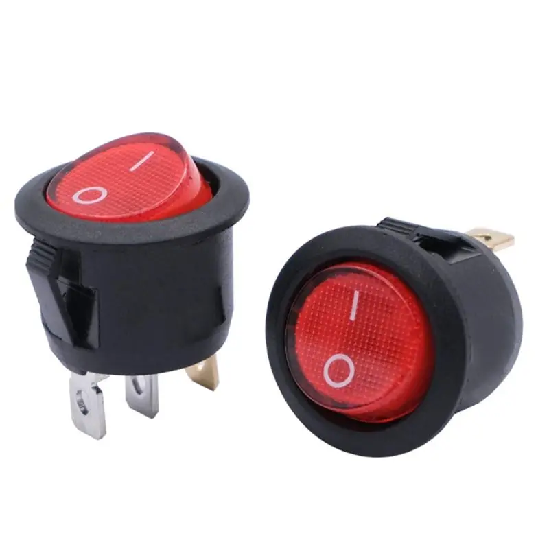 AA81-KCD1-105 Power Switch Rocker Ship Type Circular Wave 10Pcs 3 Foot 2 Stalls With Light For Various Applications