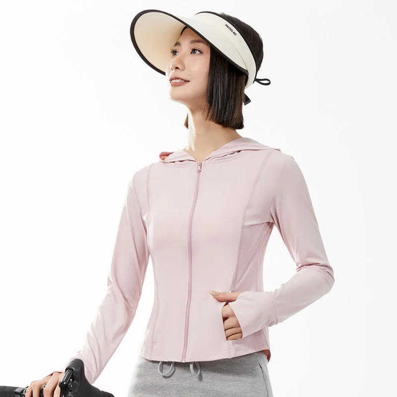 

Женская летняя тонкая верхняя одежда из ледяного шелка с защитой от УФ-излучения UPF50 для спорта на открытом воздухе и йоги