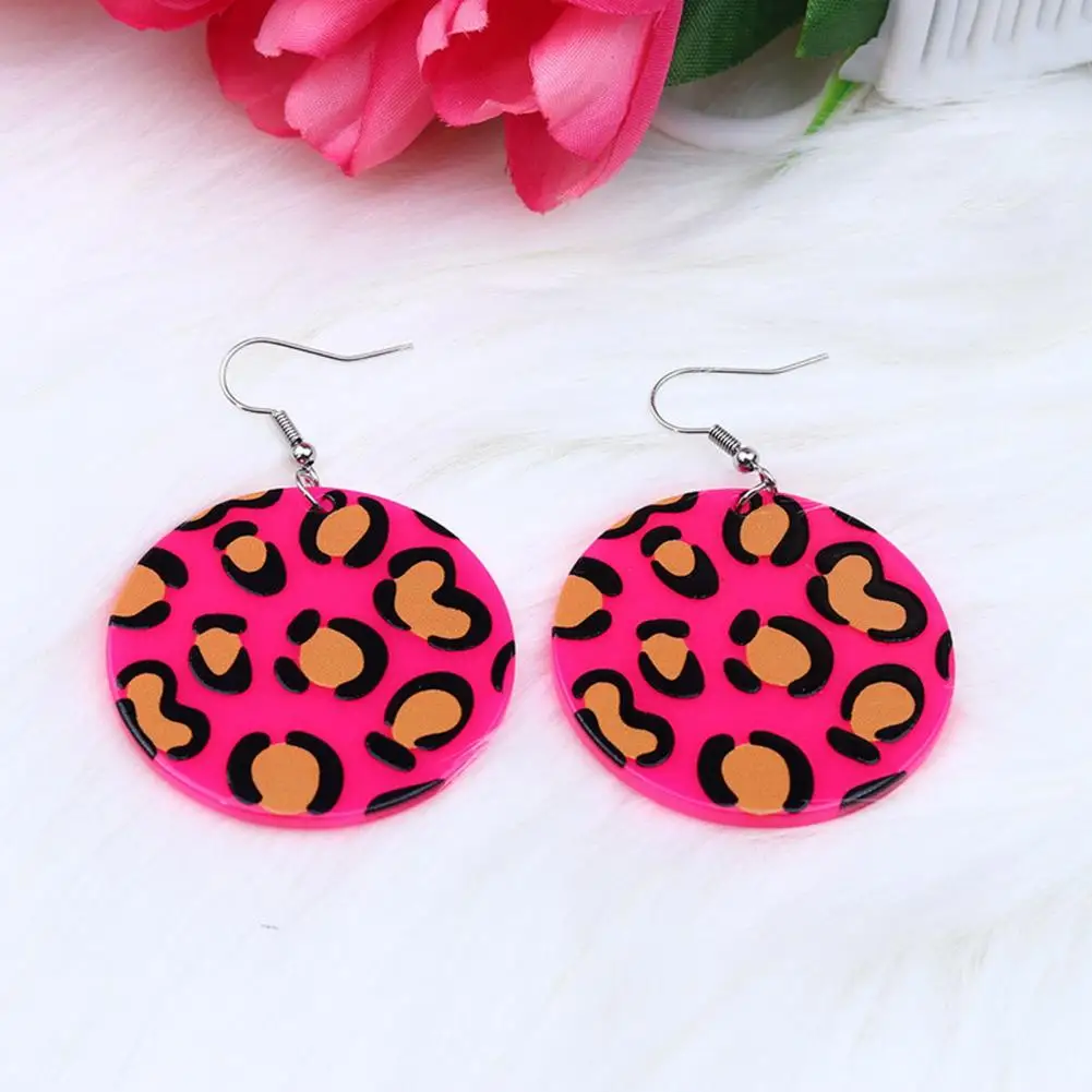 1 Pair Vintage Zebra Print Magnetic Tape Hook Earrings Acrylic Retro Cassette Crush Colorful Drop Dangle Earrings Jewelry Gift