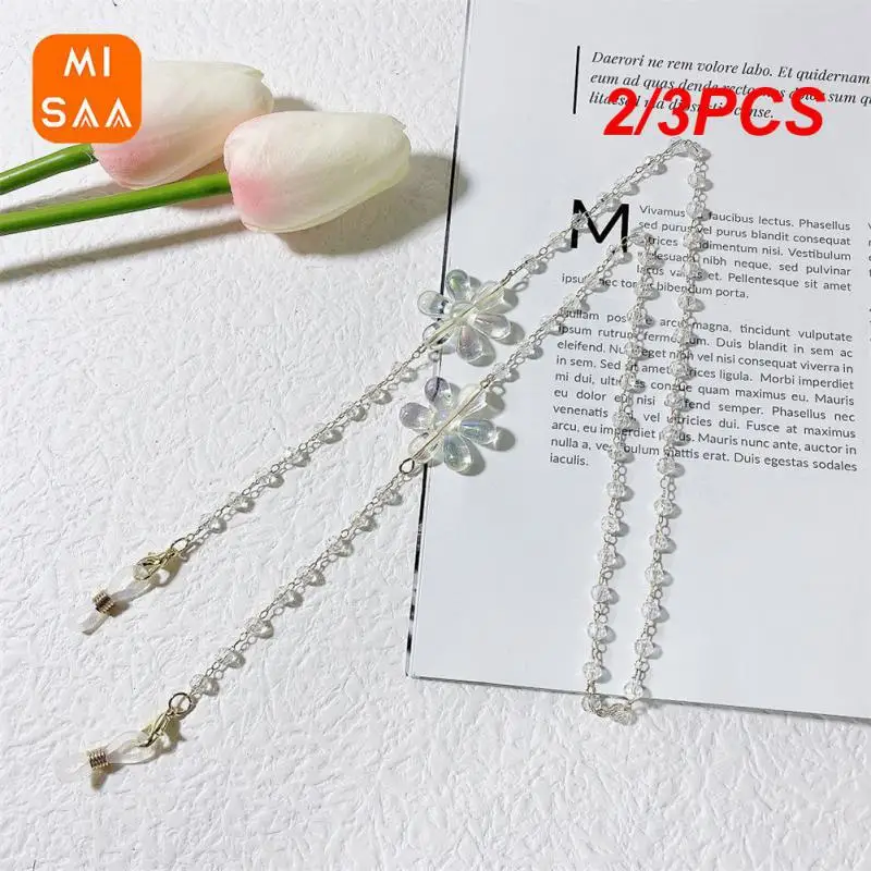 2/3PCS Face Mask Chain Beads Eyeglasses Mask Chains Anti-lost Metal Flower Butterfly Eyewear Cord Eyewear Cord Holder