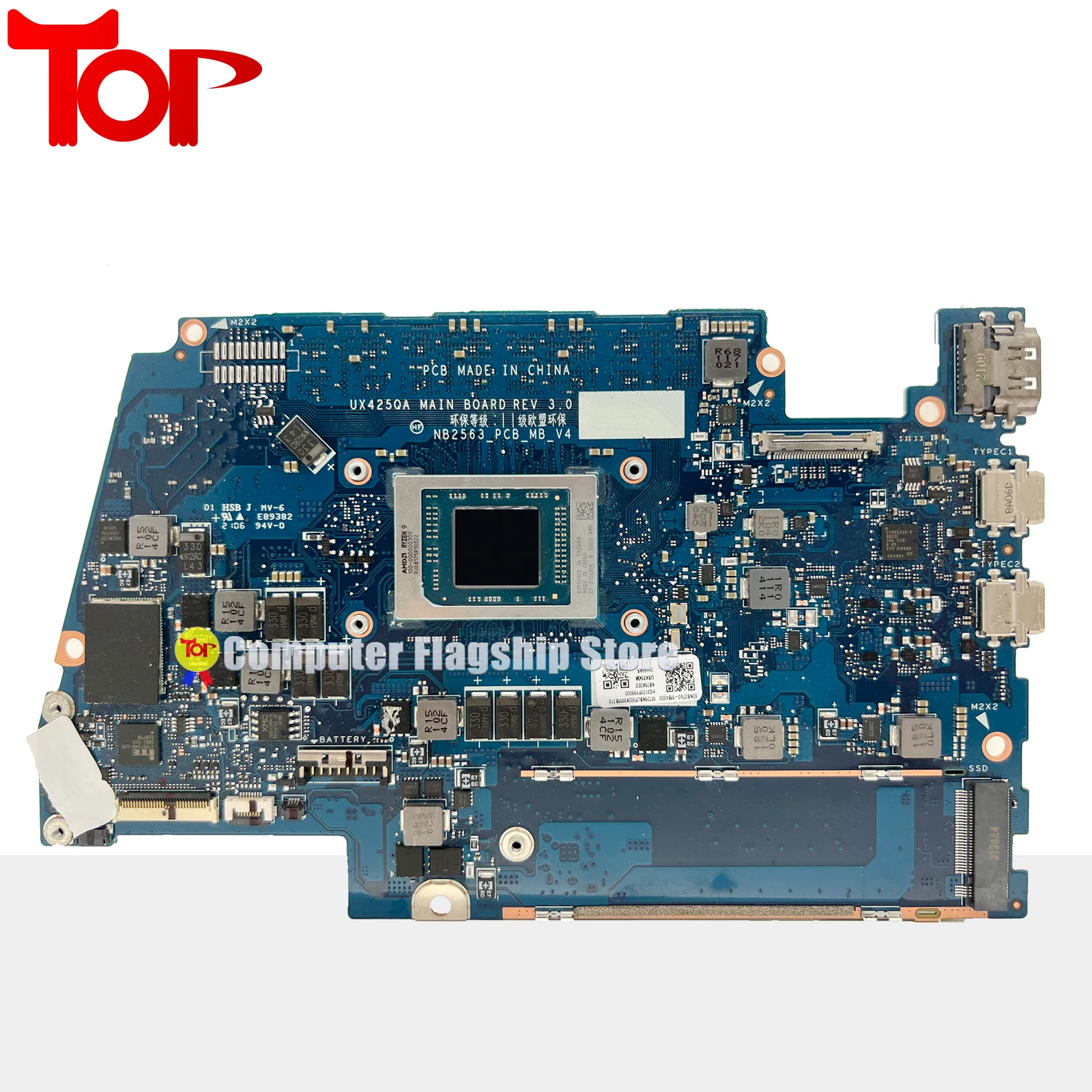 Scheda madre del computer portatile UX425QA per ASUS ZenBook 14 UM425QA UX425Q UM425Q NB2563_PCB_MB_V4 R7-5800H R9-5900HX 16G-RAM Mainboard Testd