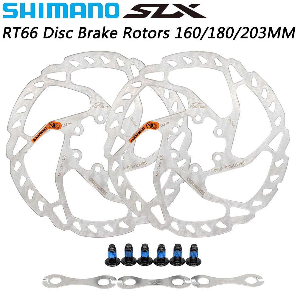 SHIMANO DEORE SM-RT66 6-Bolt Disc Brake Rotor 203/180/160MM Bike Disc Brake for Mountain Bike Original Bicycle Parts