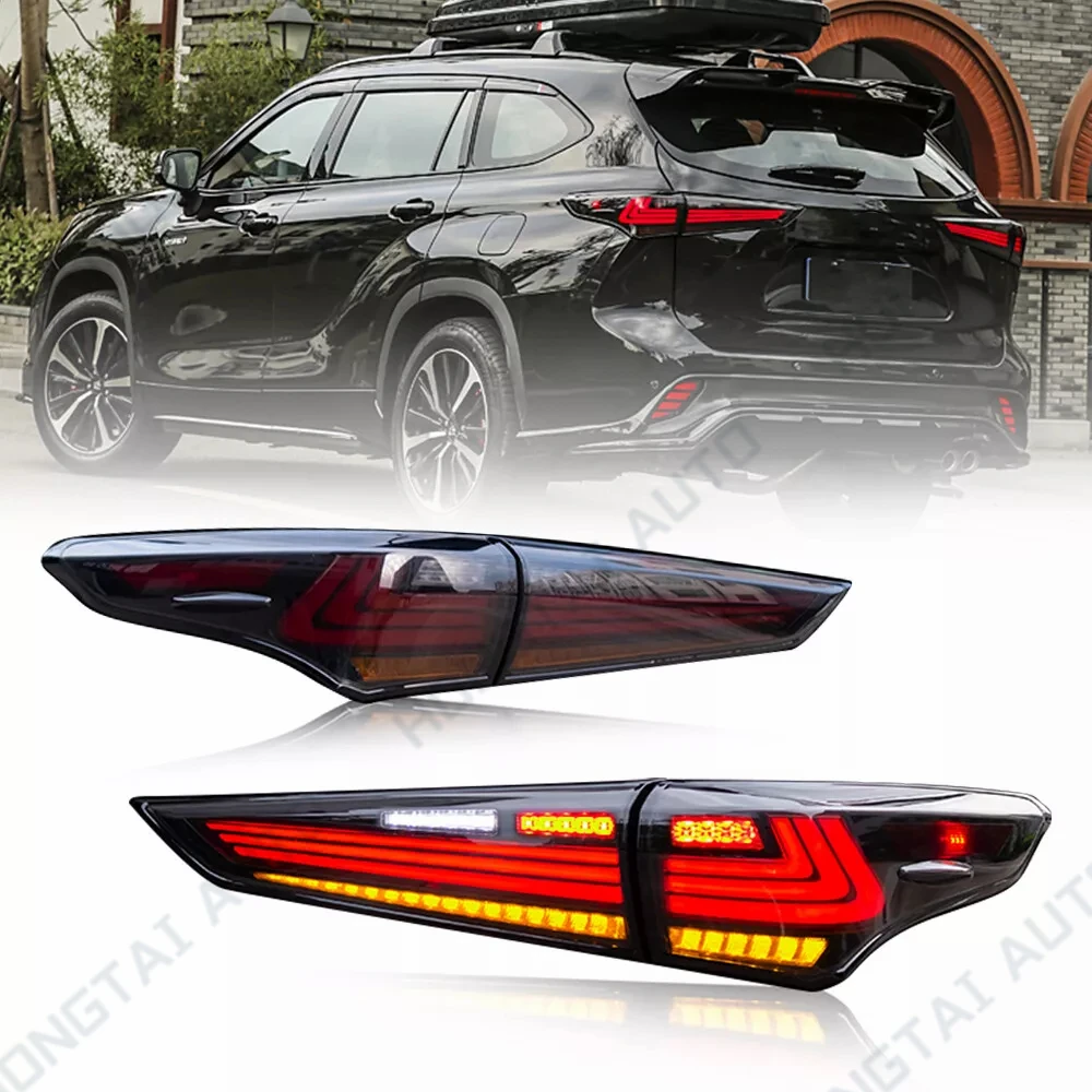 Pair LED Taillights For Toyota Highlander 2020 - 2023 4th Gen Tail Light Taillamp Rear Lamp Brake Fog Turn Signal Light Assembly