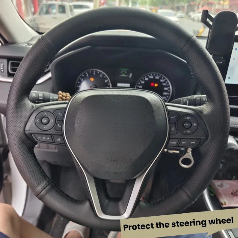 

Custom Hand Sewing Anti-slip Microfiber Leather Car Steering Wheel Cover For Toyota Avalon Camry Crown Corolla 2018-2022 RAV4