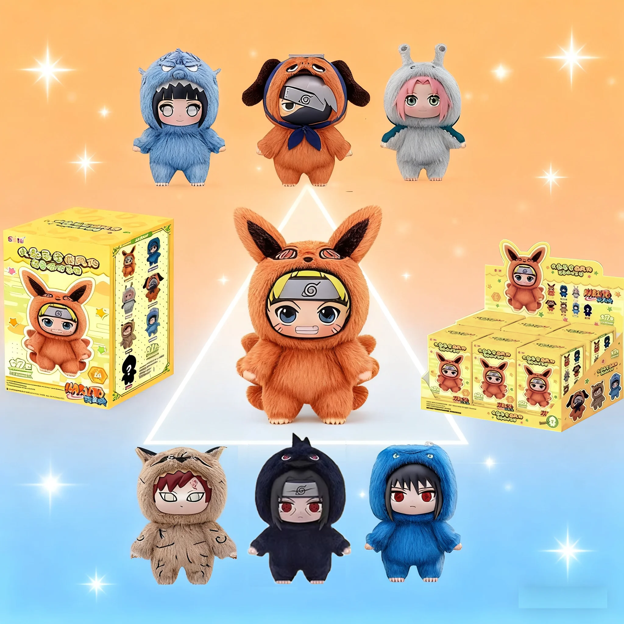 

Naruto Sasuke Cute Mini Plush Doll - Bandai Animal Party Mystery Blind Box Collectible Figure Keychain Gift Toy