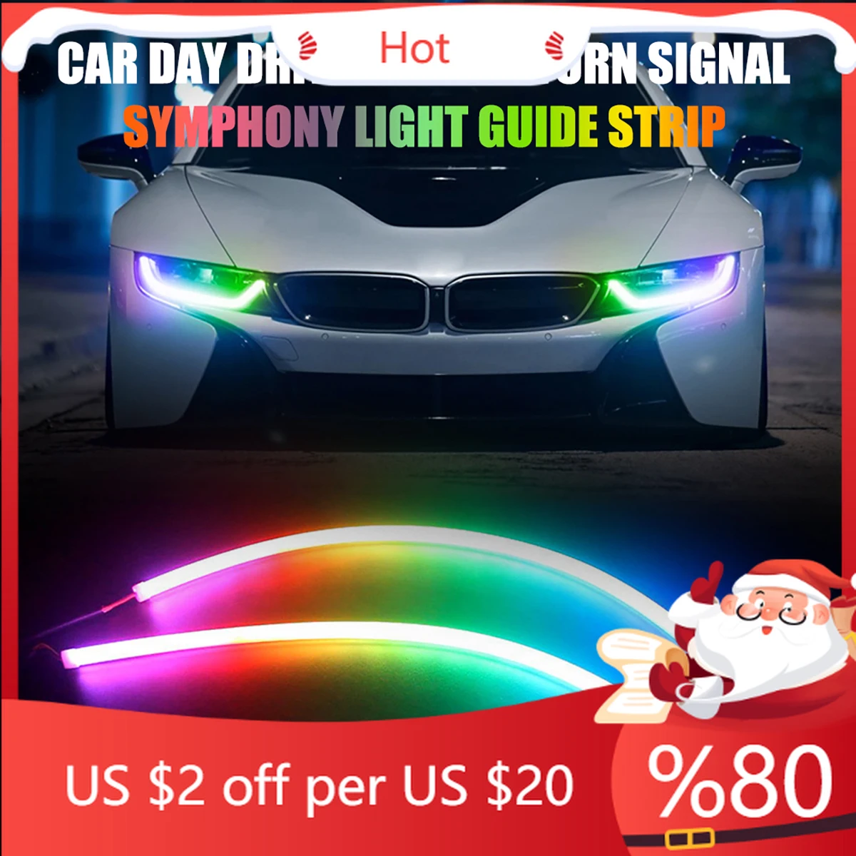 Диагностические инструменты, 2 шт., 30/60/75 см, светодиодные ленты RGB Drl, автомобильные ходовые огни, плавный указатель поворота, дневные ходовые огни, противотуманные фары, декор Диагностические инструменты, 2 шт., 30/60/75 см, светодиодные ленты RGB Drl, автомобильные ходовые огни, плавный указатель поворота, дневные ходовые огни, противотуманные фары, декор