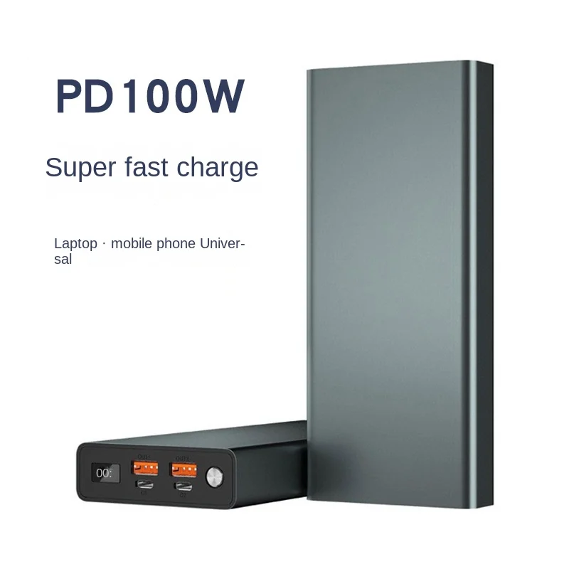 PD Super Fast Charging 100W Power Bank 30000 mA Ultra Large Capacity Laptop Mobile Power Supply with Digital Display