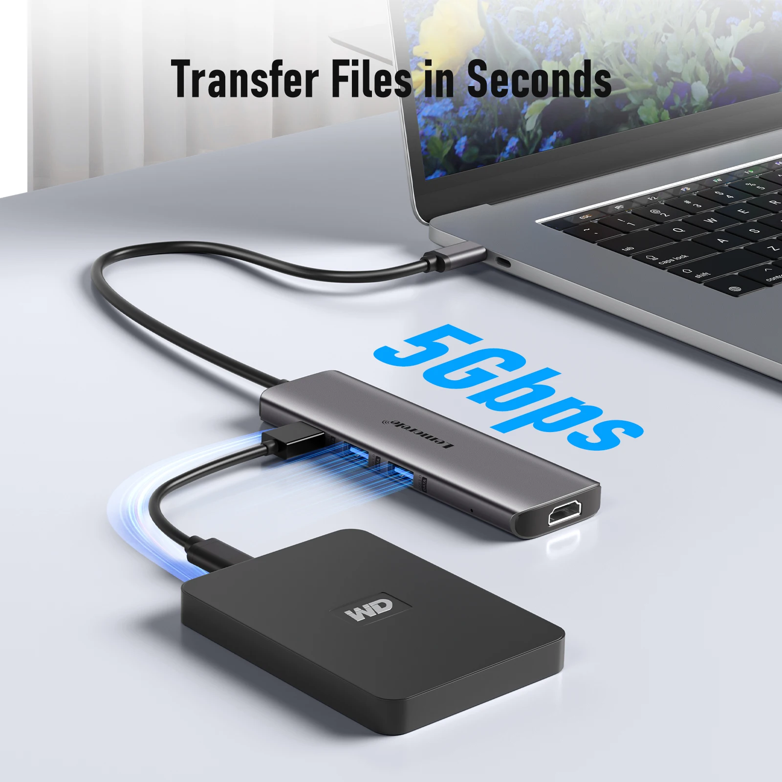 

Док-станция Lemorele USB C TC73-PLUS Dual HDMI USB-концентратор 3.0 6-в-1 портов Адаптер типа C Передача 5 Гбит/с для Windows MacOS Dell