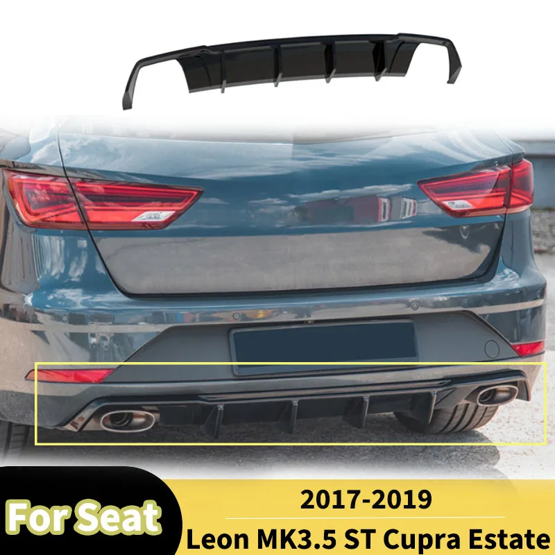 For Seat Leon MK3.5 ST Cupra Estate 2017 2018 2019 Car Rear Bumper Lip Diffuser Accessories Lower Spoiler Guard Board Tuning