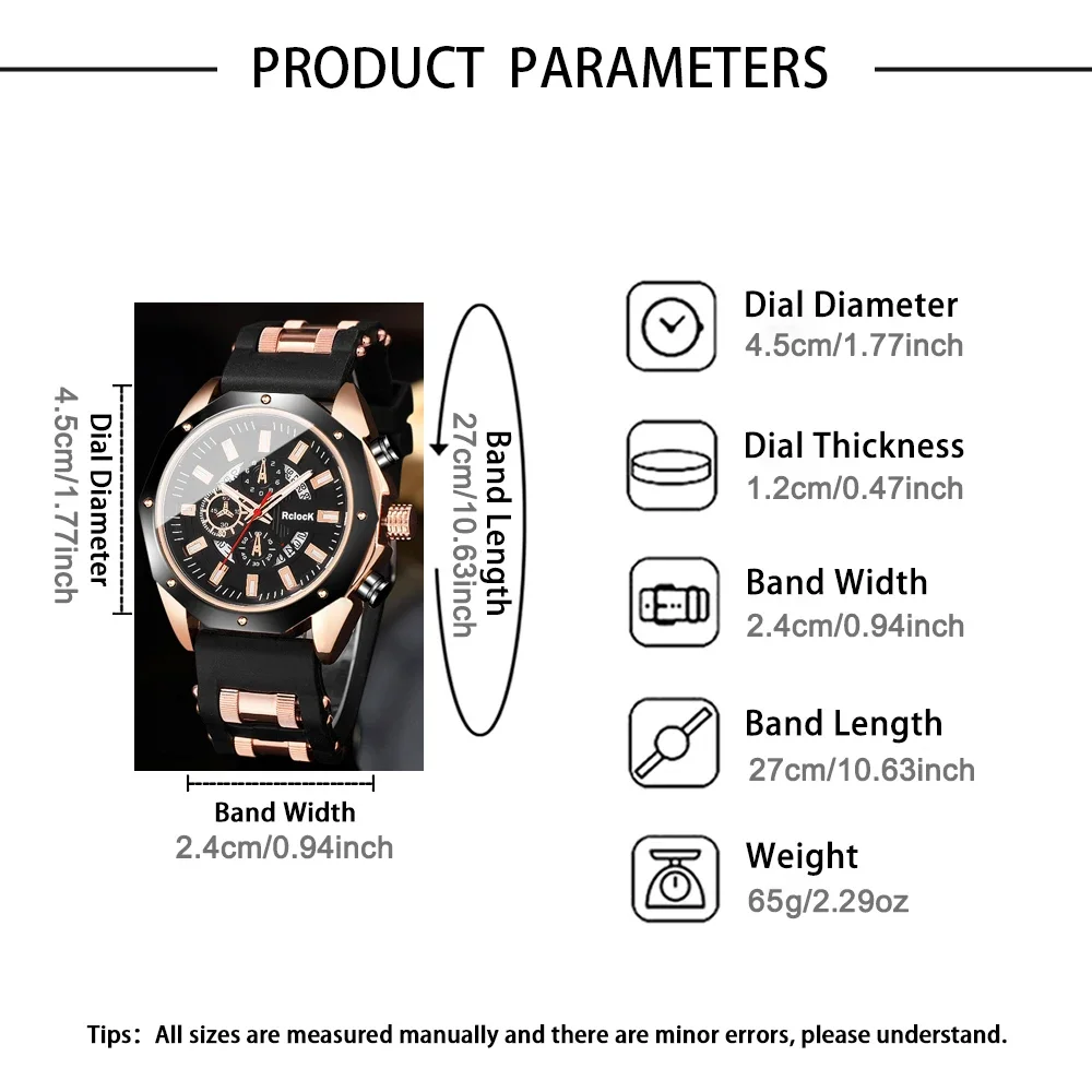 2pc Men's Casual Fashion Watch with Handsome Scale Dial and Texture Strap for Daily Matching, a Good Choice for Gifts