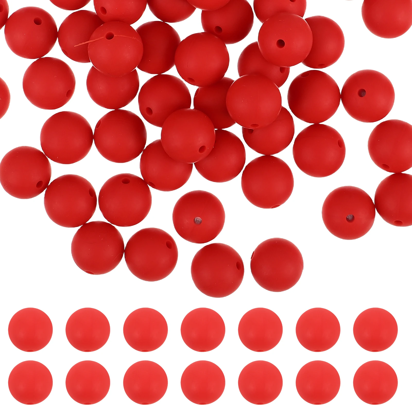 

100 шт. силиконовые круглые бусины яркого цвета, мягкие, безопасные, сделай сам, детские игрушки для прорезывания зубов, объемный брелок для рукоделия, цепочка для соски, комплект-разделитель из бисера