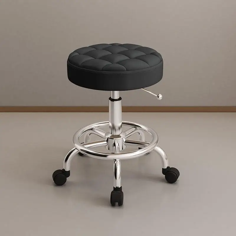 Aesthetic Hairdressing Chair Backrest Simple Rolling Rotating Barber Chair Portable Mocho Cadeira Barber Equipment MQ50BC