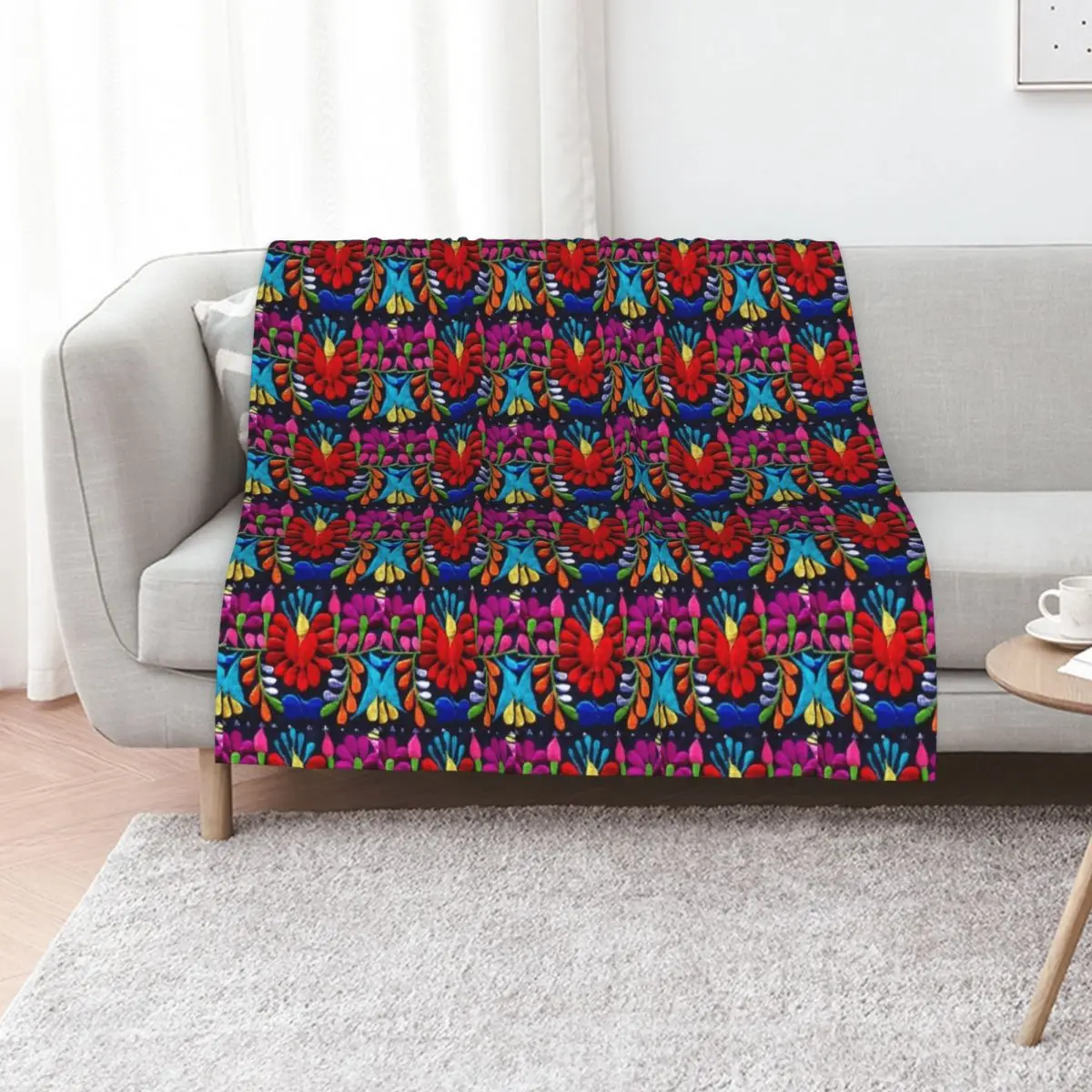 

Fiesta Flowers Throw Blanket for winter Thermals For Travel Tourist Stuffeds Blankets