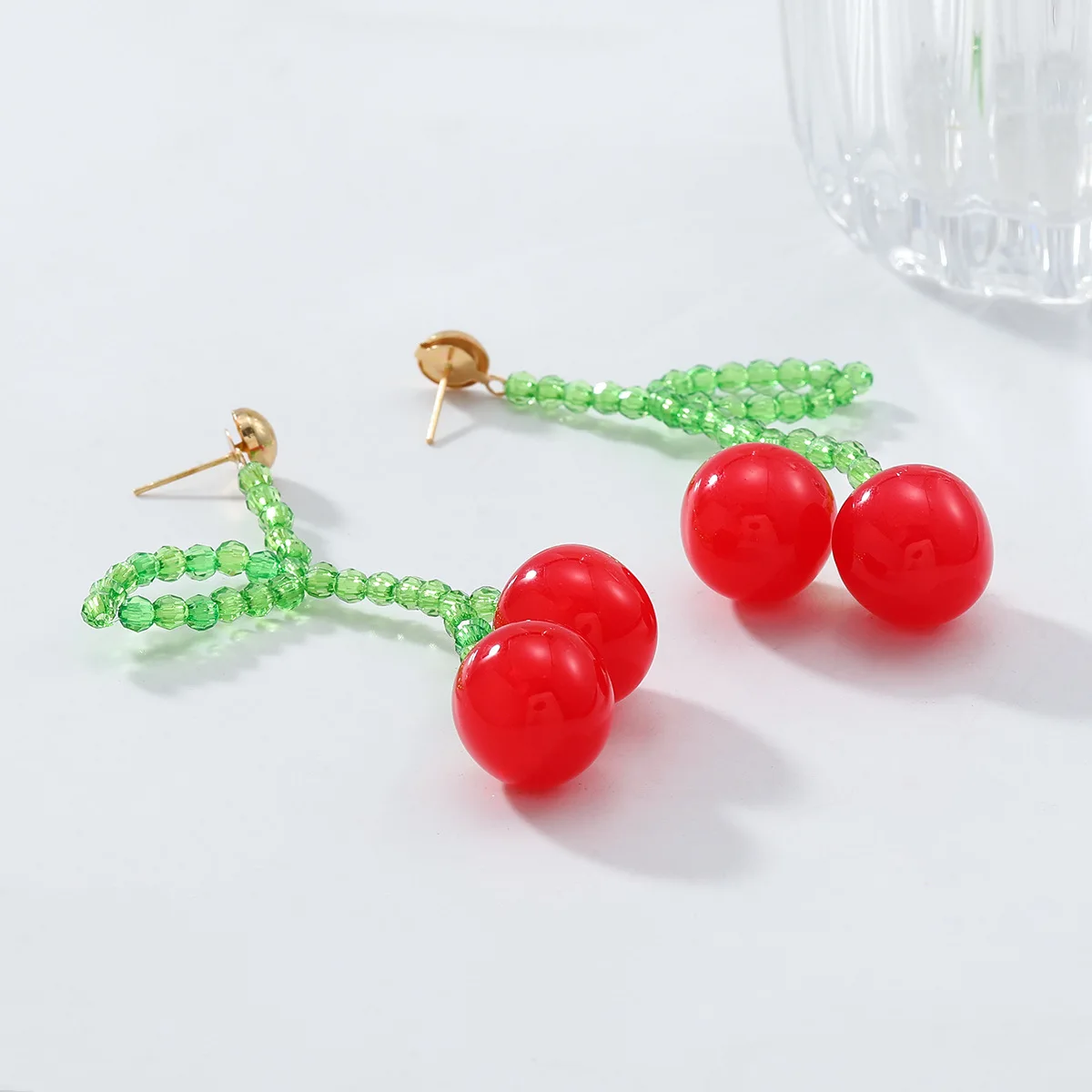 Sweet and Cute Cherry Earrings Ladies Beach Vacation Exaggerated Fashion Bohemian Versatile Party Gift Fashion Jewelry 5E097