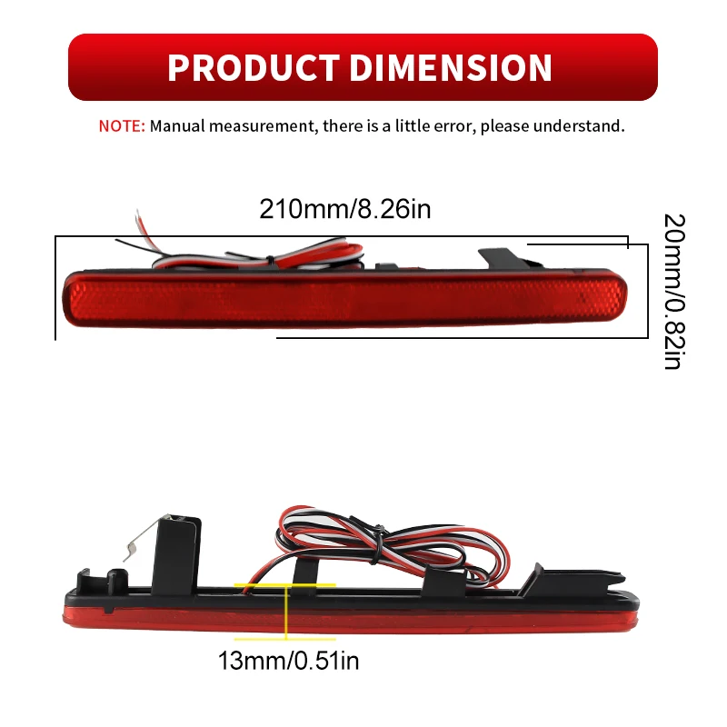 2PCS Canbus For Honda Accord 8 MK8 Saloon 2008-2015 EU Acura TSX Sedan 2009-2014 Version LED Rear Bumper Reflector Brake Light