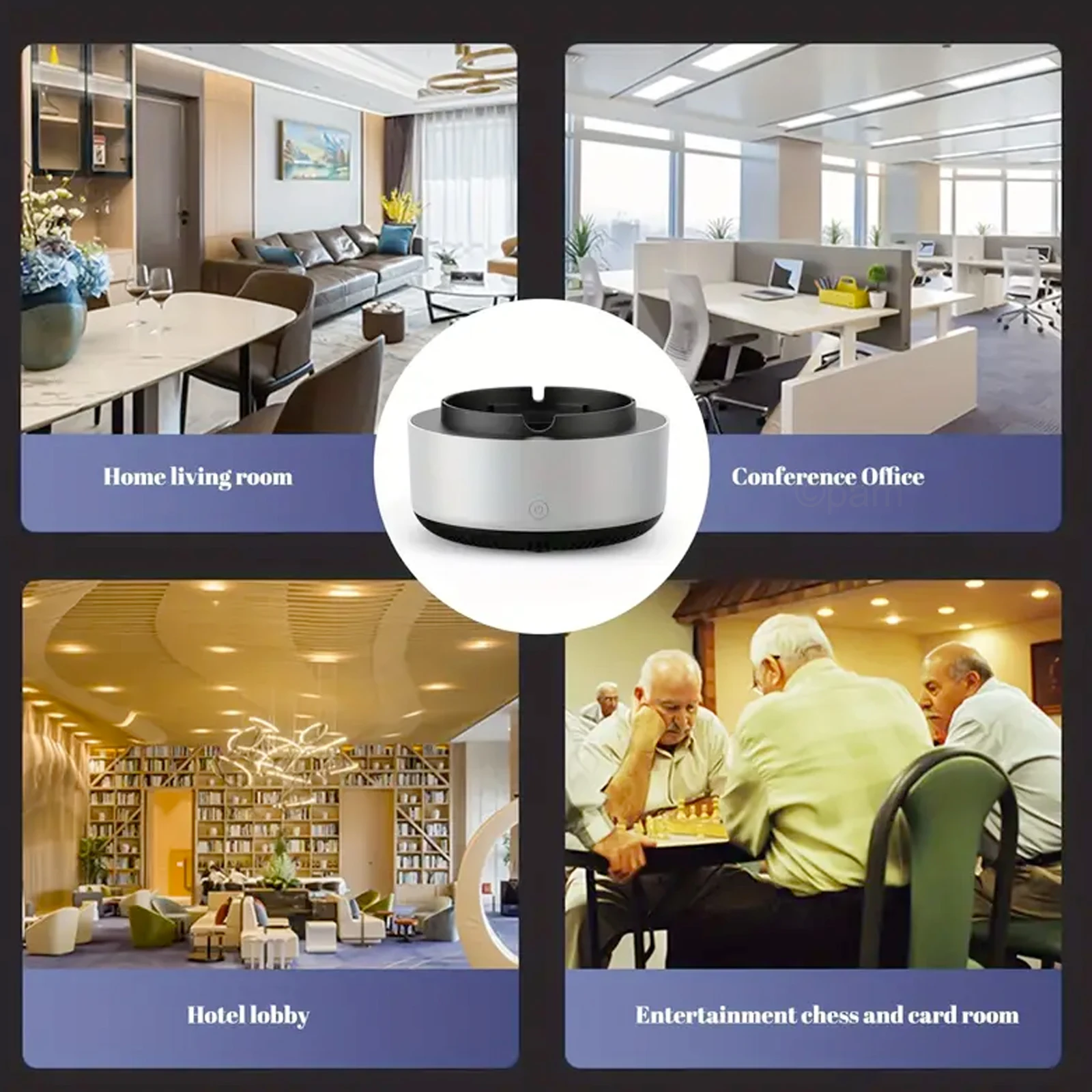 360° Surround Suction Intelligent Air Purification Ashtray, Indoor Household Intelligent Ashtray, Smart Cigarette Ashtray Air Pu