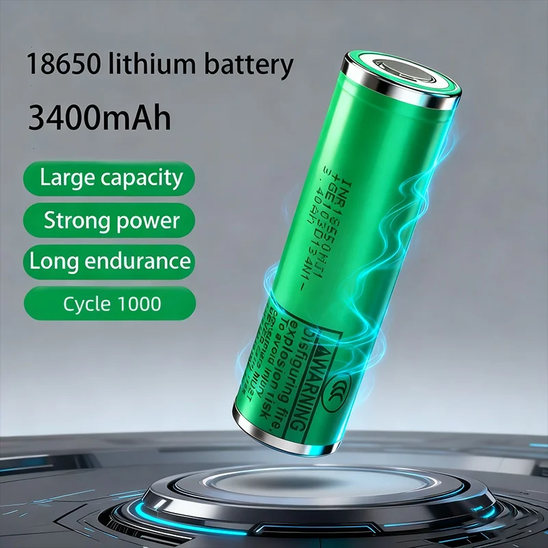 Victpower 18650 3400mAh 10 Packs High Drain 3C Rechargeable Li-ion Battery Cells Genuine Cells for Power Tools, Solar Storage
