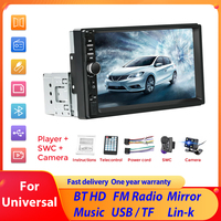 Universal 7 Inch 1 Din Car Radio ND4 Car MP5 MP3 Multimedia Video Player Support SWC USB AUX Input BT FM Mirror Link Autoradio