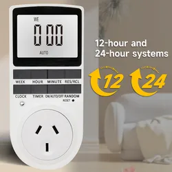 Cerhot AU Plug Timer switch Timer Socket Programmer 7 Day 12/24 Hours  Kitchen Digital Socket Programmable Digital Power Control