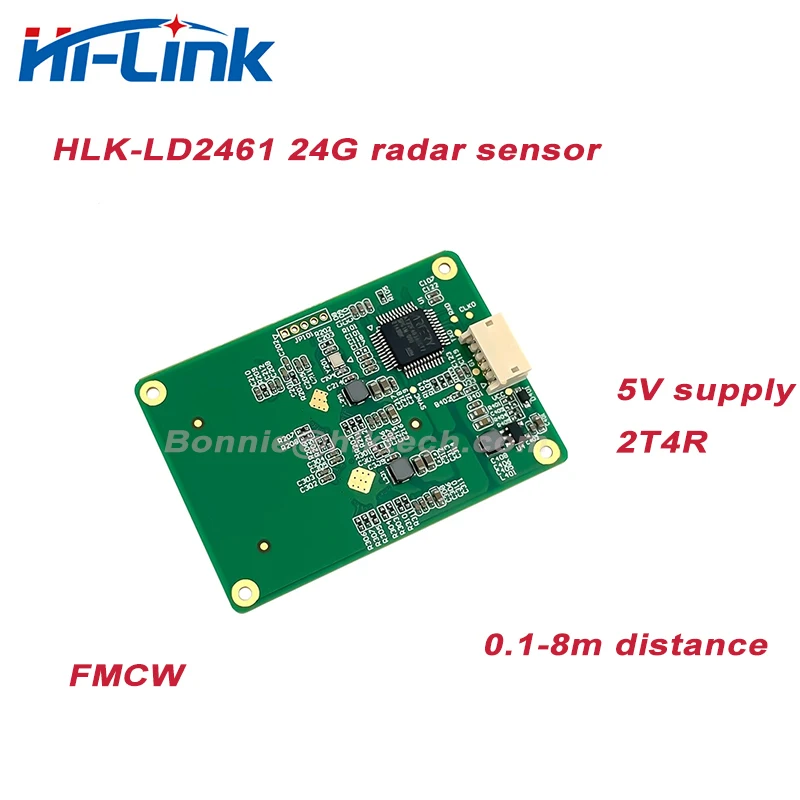 24G 2T4R LD2461 Módulo de movimento do sensor de rastreamento de distância de presença humana para casa inteligente HLK-LD2461