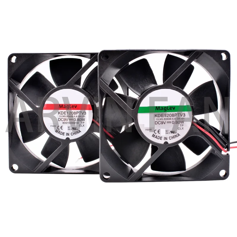 

Original KDE1208PTV3 8cm 80mm Fan 8025 80x80x25mm DC9V 0.8W Magnetic Suspension Bearing Cooling Fan