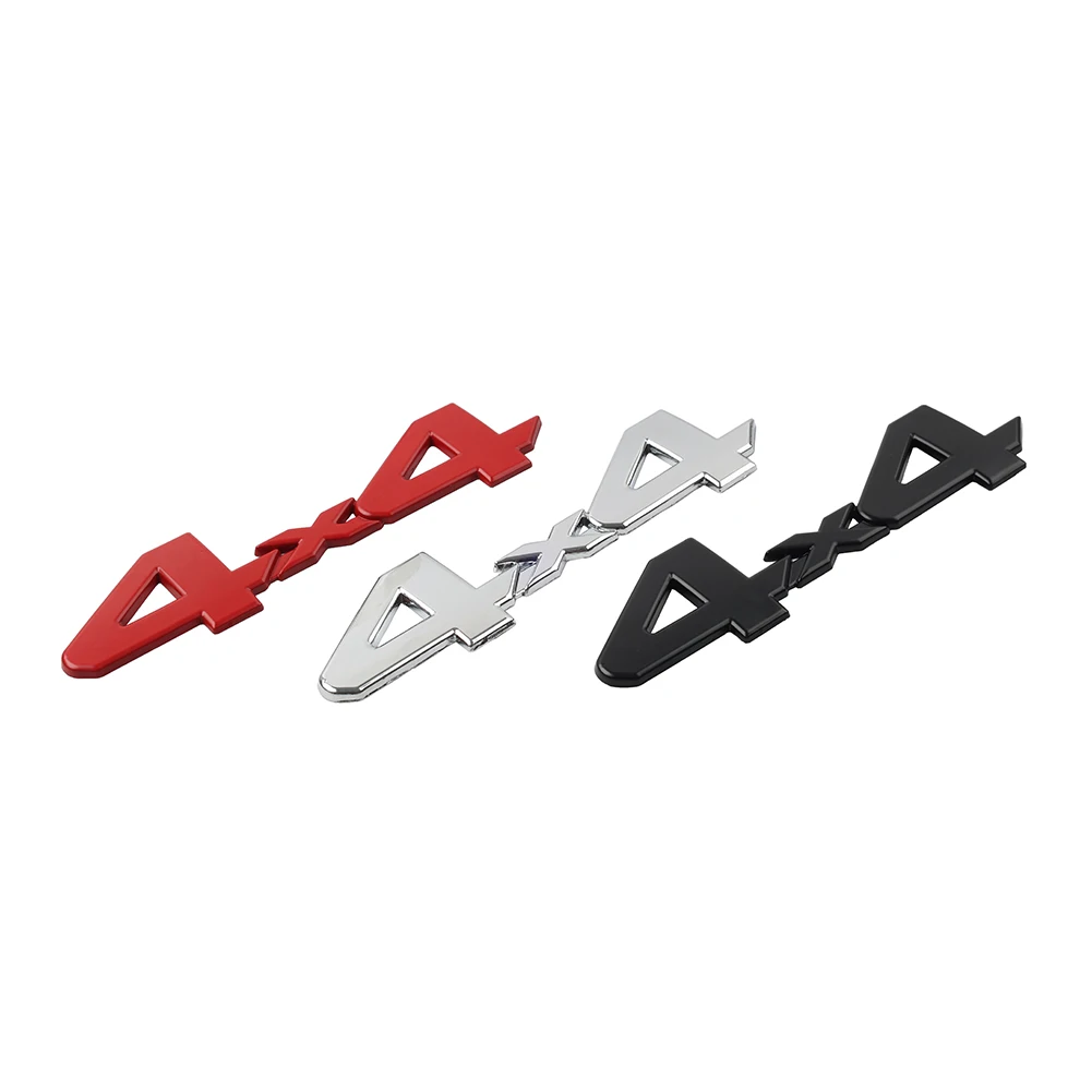Black/Red/Silver 4X4 3D Rear Tailgate Emblem Badge Overlay Decal Metal Universal For Most Autos