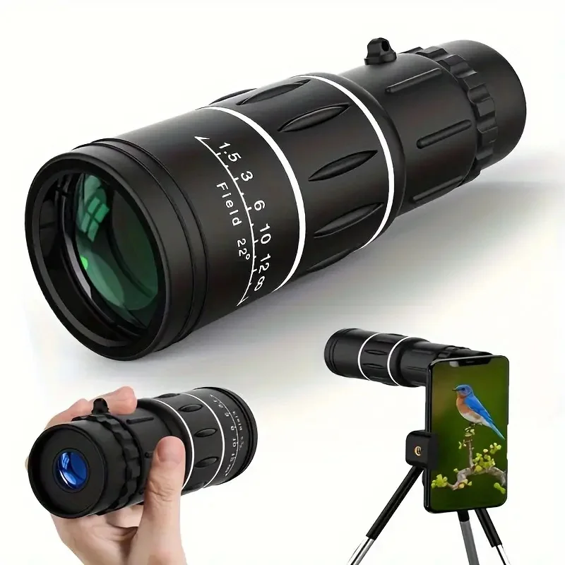 Powerful Monocular Telescope 16x52 Zoom Binoculars Long Range Night Spyglass For Outdoor Camping Bird Watching Tools