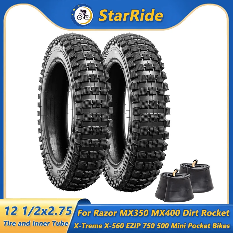 

12 1/2x2.75 Knobby Tire and Inner Tube 12.5x2.75 for 12-Inch Scooter Compatible with 12 1/2x2 3/4 Replacement Scooters Tyre