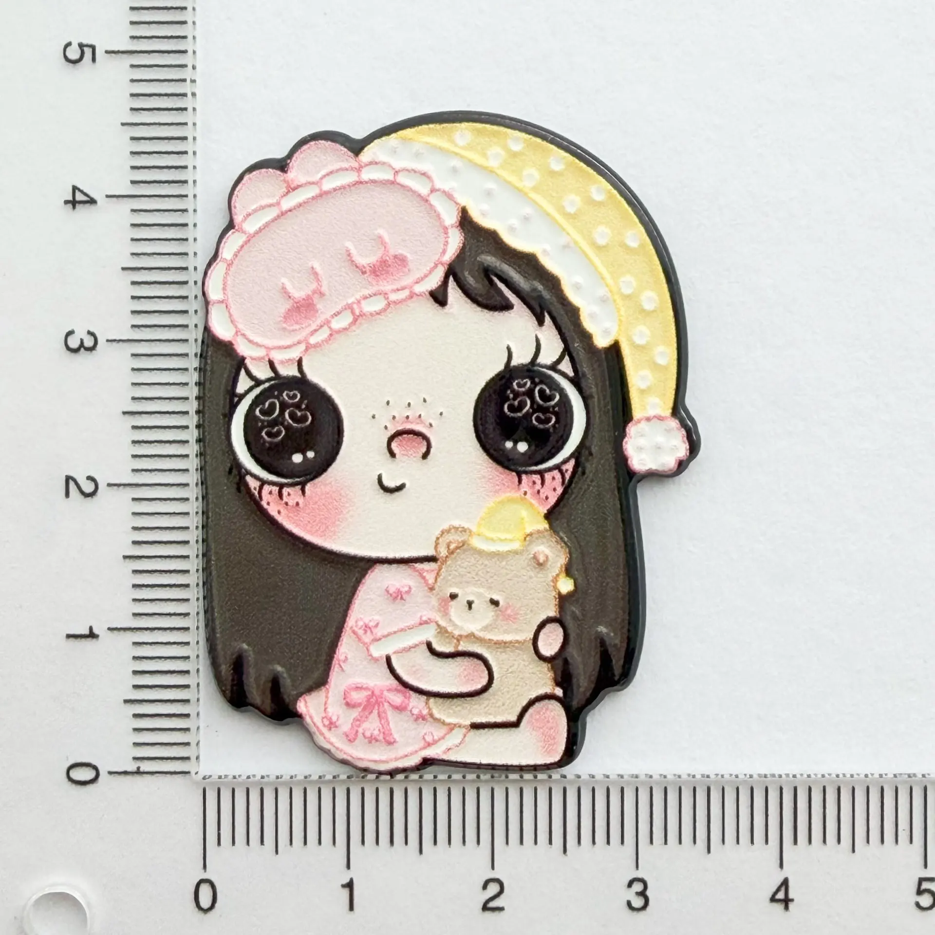 5pcs [Large] embossed cute little jade yuy patch DIY hair clip brooch refrigerator sticker accessories gift view 6