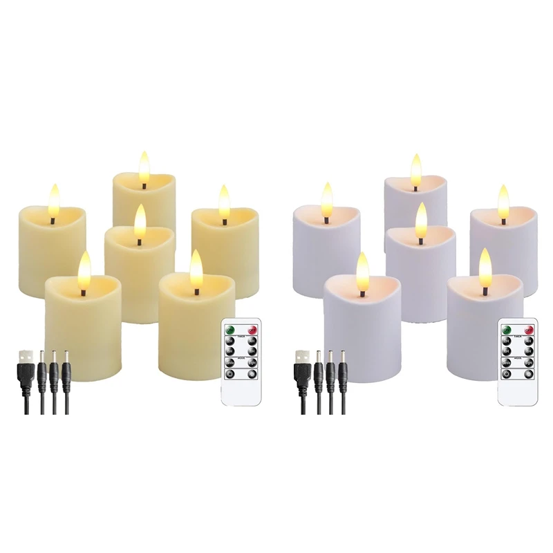 

LED Candles, Flickering Flameless Candles,Rechargeable Candle, Real Wax Candles With Remote Control