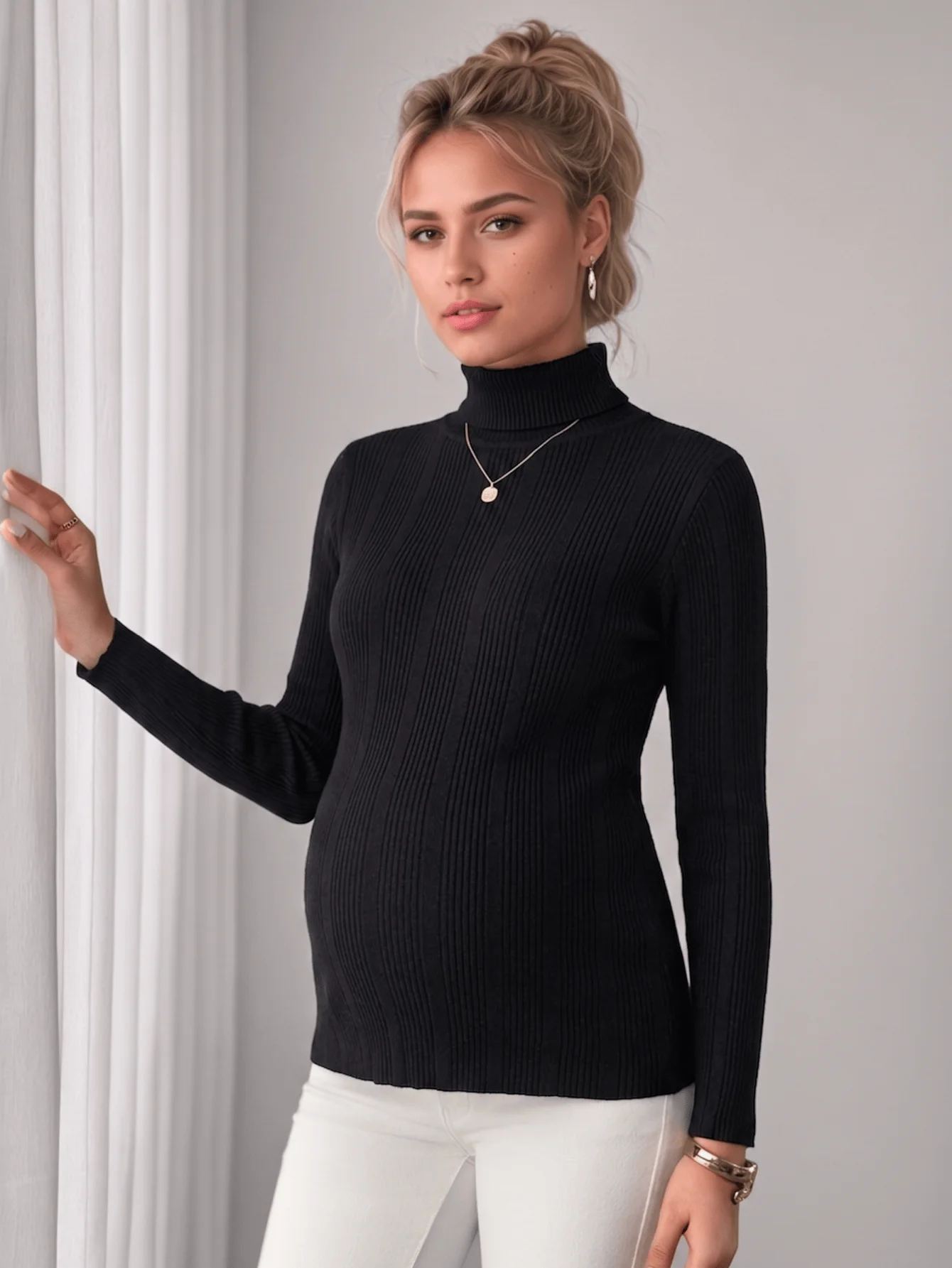 Maternity turtleneck black lon - Maternity Wear 评论和价格