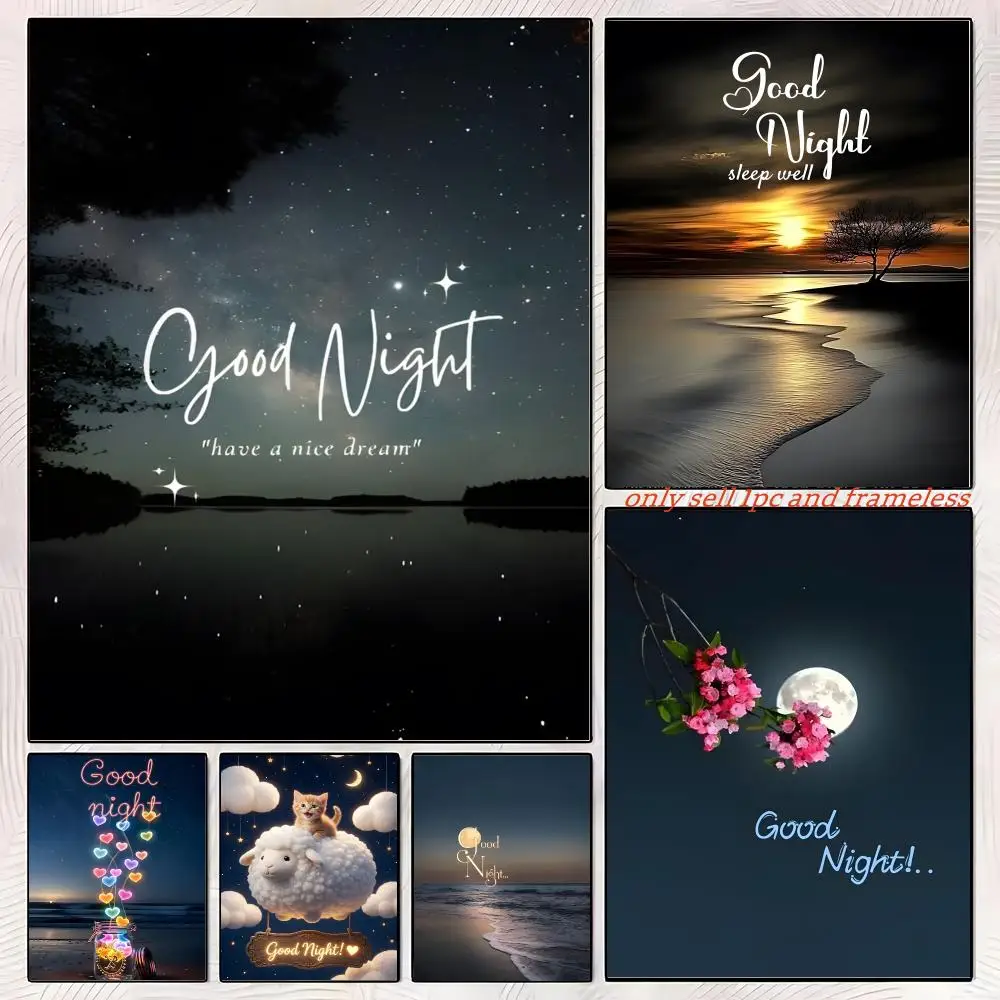 For Good Night Sweet Dreams Poster Sticky Wall Art Printing Waterproof Home Living Bed Room Aesthetic Decor
