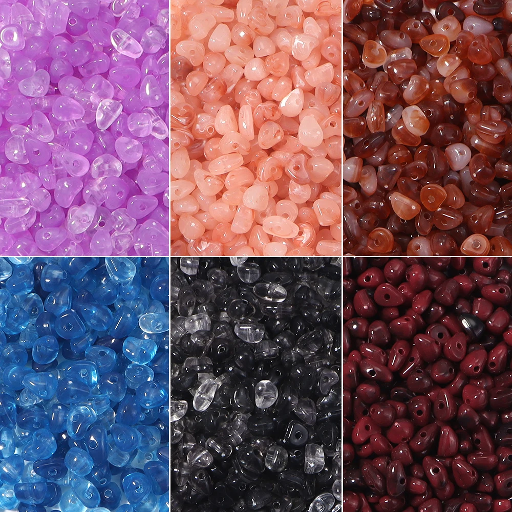 165 Stück 5~8mm Imitations-Naturstein Unregelmäßige Acrylperlen Abstandsperlen für Schmuckherstellung DIY Halsketten Armbänder Zubehör – Detail 6