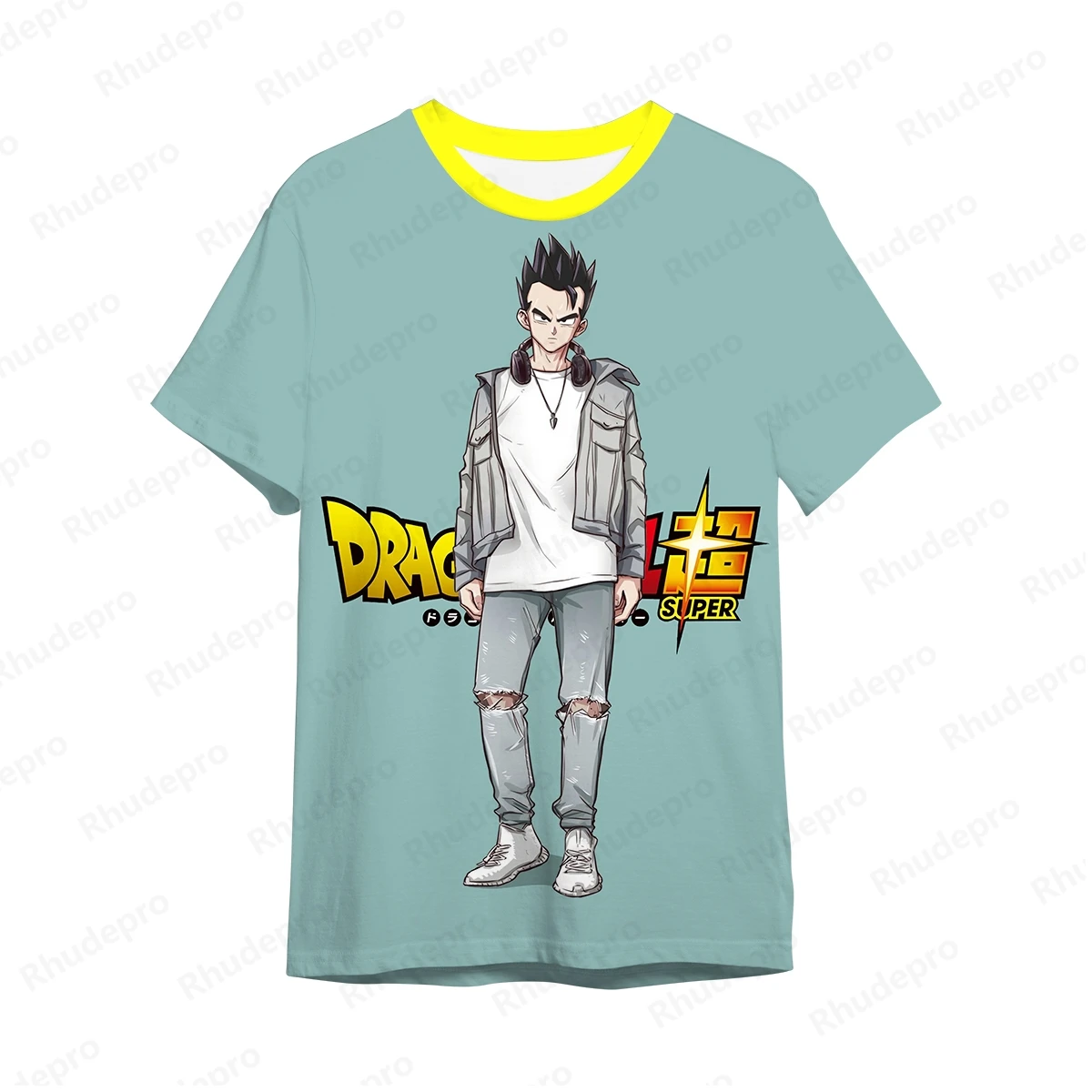 Dragon Ball Super 3D impressão T-shirt infantil, desenhos animados, conforto casual, Super Saiya, Goku, 4-14T, Y2K, Novo, 2024