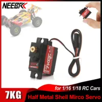 NEEBRC 7KG Waterproof 21G Half Aluminum Case Metal Gear Micro Servo for 1/18 1/16 RC Car Wltoys 144010 MJX Hyper Go 14209 14210