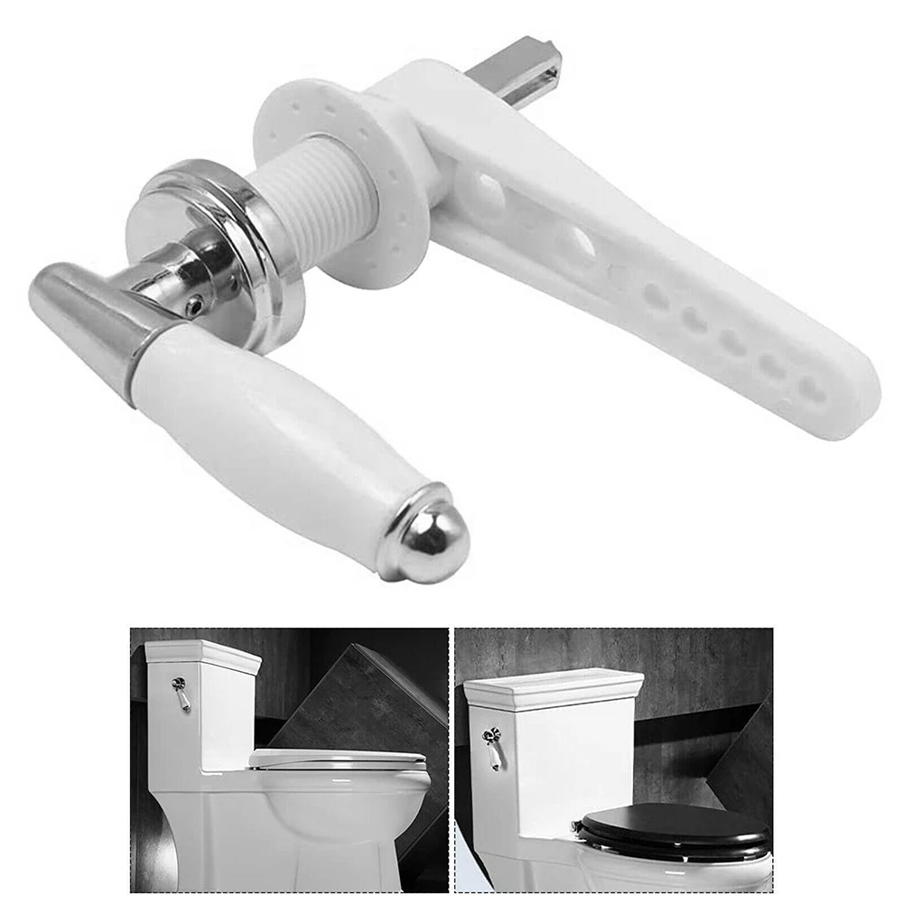 Simple Design Toilet Cistern Handle with Ceramic Grip Section Compatible with Most Flush Mechanisms Using Standard Sizing
