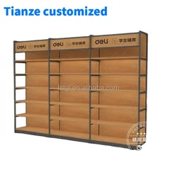 [Customized]Supermarket Shelf Gondola Shelving Shop Wood Display Stand Boutique Supermarket, Convenience Store Clothes and B