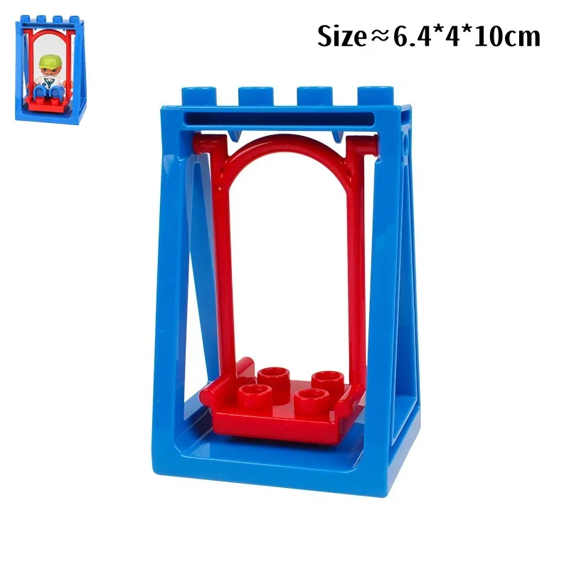 Grote bouwstenen Glijbaan Trap Schommel Wip Reuzenrad Serie Compatibel Duploe Grote Baksteen Kinderen Educatief Speelgoed Kid Gift