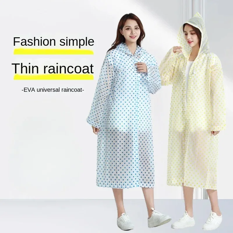 High Quality EVA Unisex Raincoat Adult Raincoat Hooded One-piece Thick Men Camping Women Waterproof Waterproof Long Raincoat