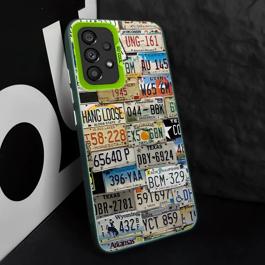 حافظة لهاتف سامسونج لهاتف جالاكسي A24 A16 A34 A13 A25 A14 A17 A23 A15 A12 A32 أرقام لوحة ترخيص مختلفة