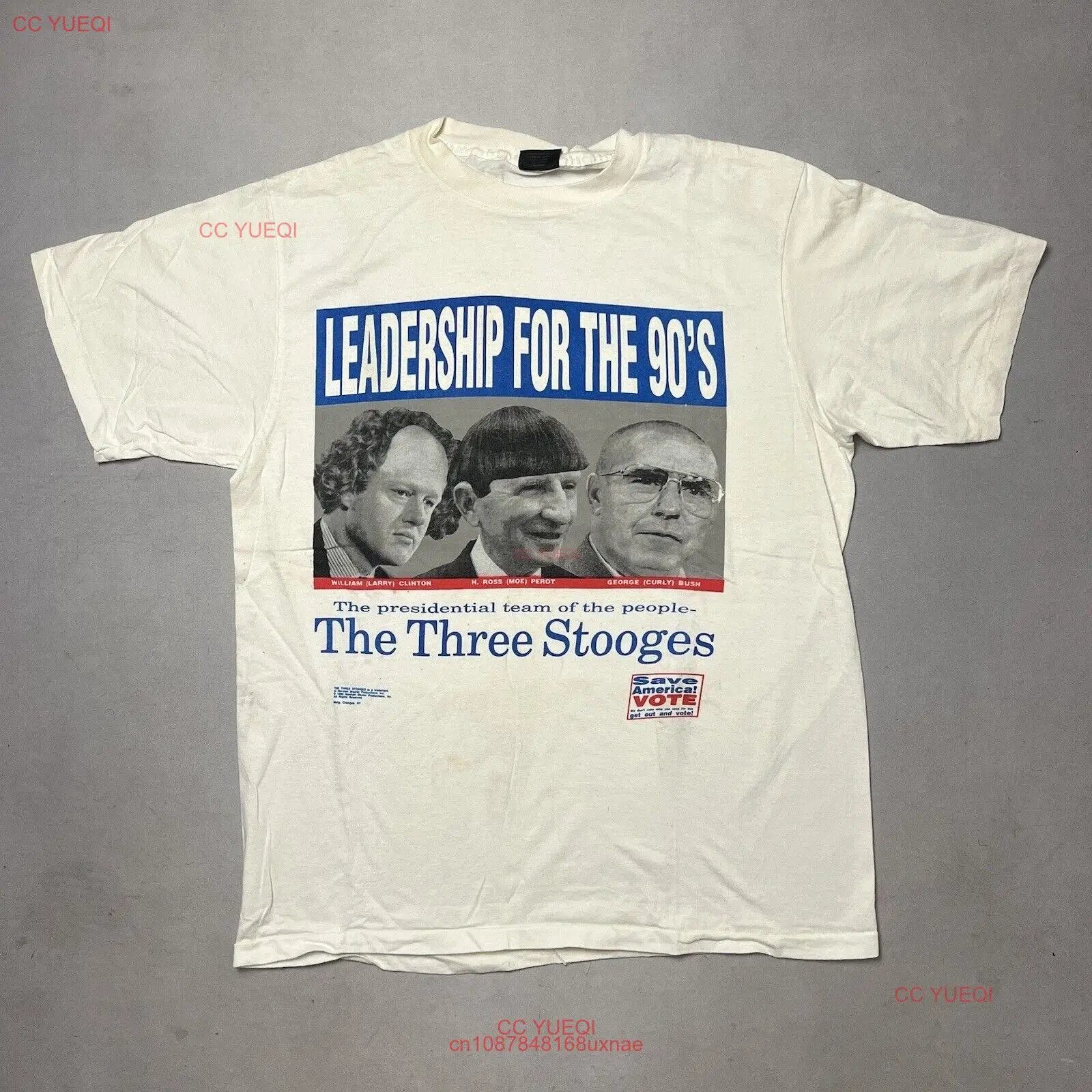 Винтажная футболка с изображением Билла Клинтона Джорджа Буша из фильма «Stooges» 90-е, размер XL