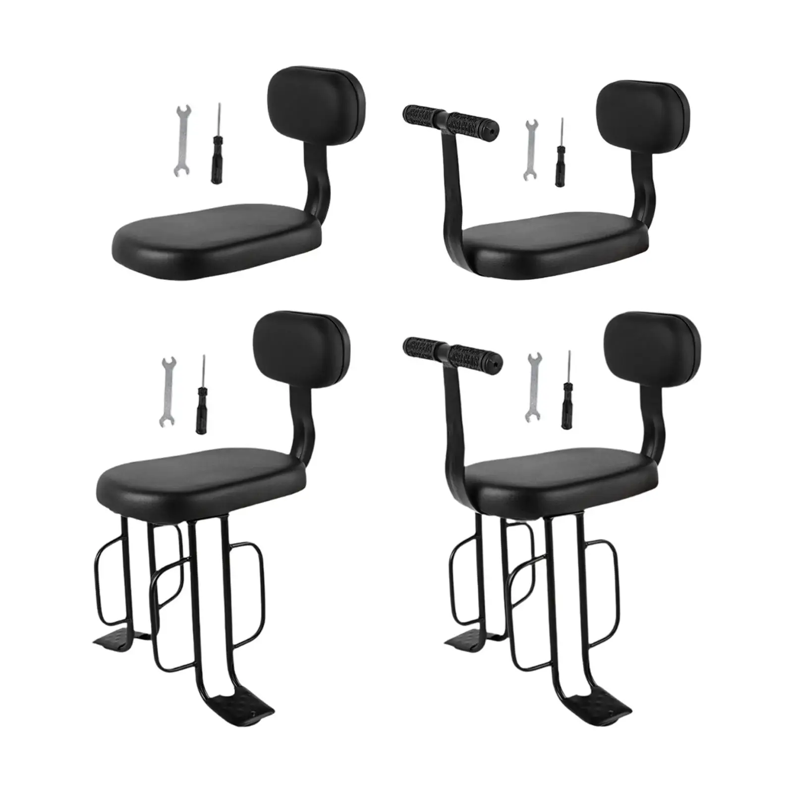 

Bicycle Kids Rear Seat Easily Install with Cushion and Backrest Waterproof PU Leather