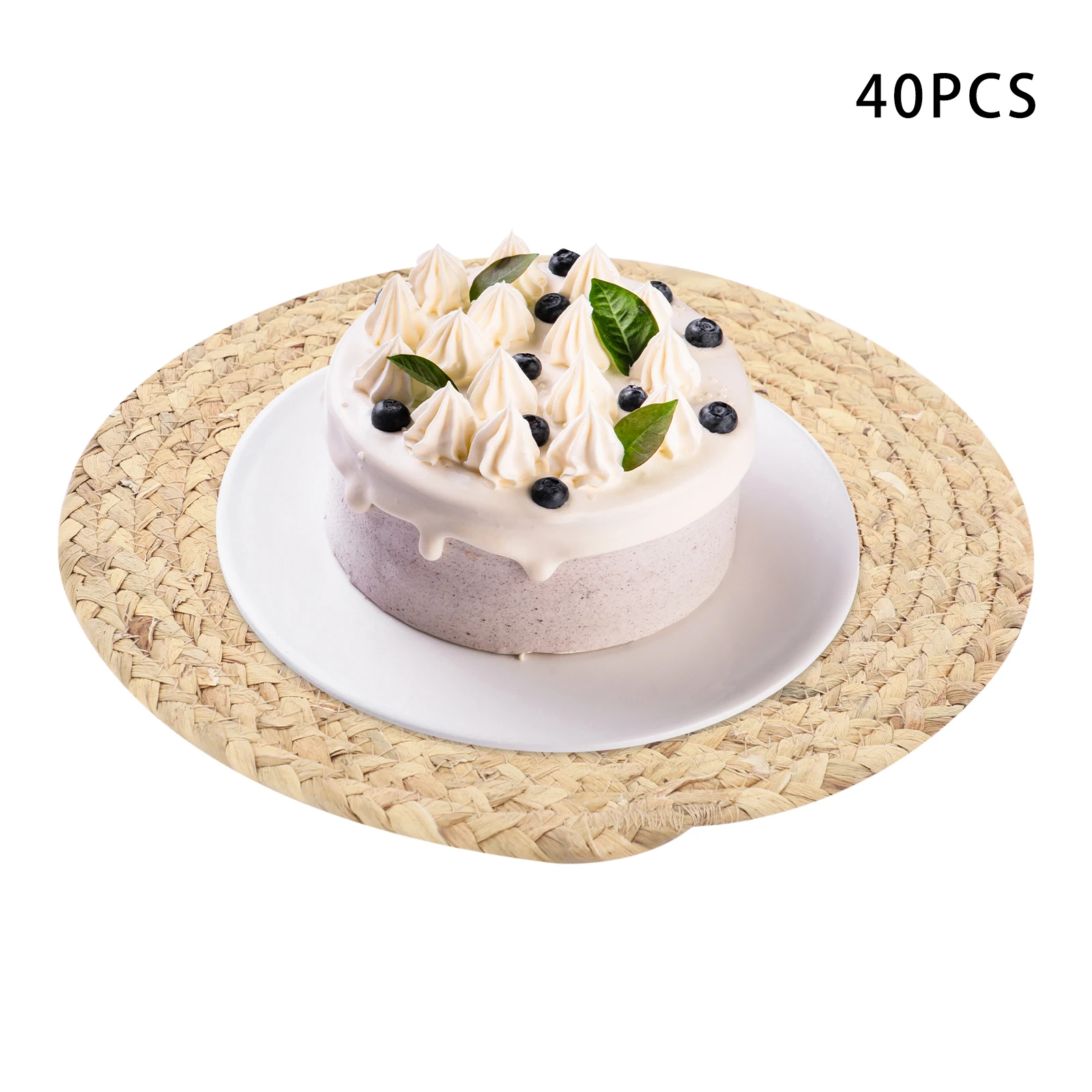 

40pcs Placemats, Woven Water Hyacinth Table Mats, Placemats for Restaurant & Dining Table