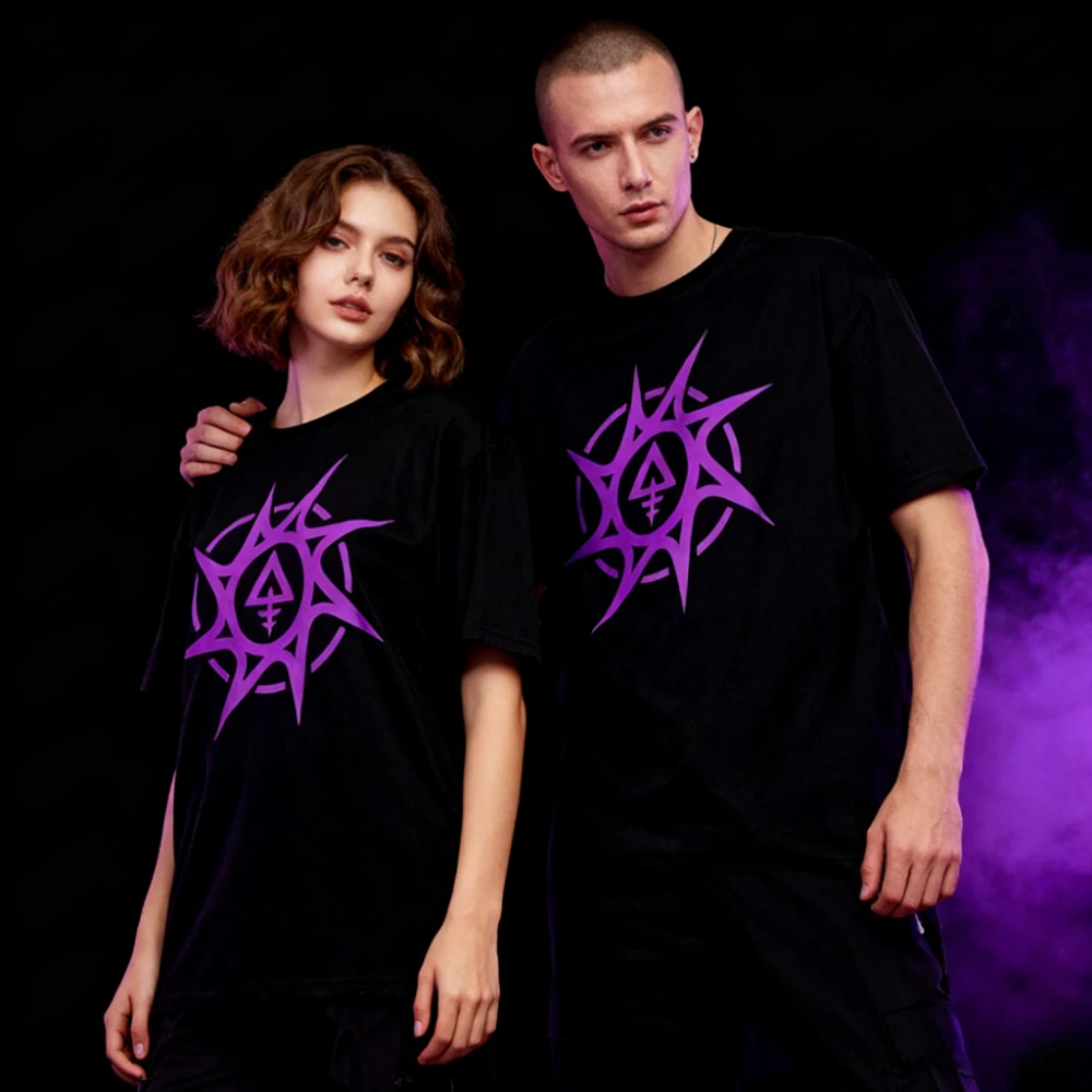 Azurewrath inspirado Forsaken elegante camiseta para adolescentes única púrpura azul Halloween Cosplay camiseta regalo de Navidad Tops hombres mujeres camiseta