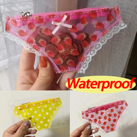 Funny PVC Coin Purse Panties-Shaped Mini Storage Bag With Zipper Strawberry Makeup Bags Waterproof Small Storage Bag