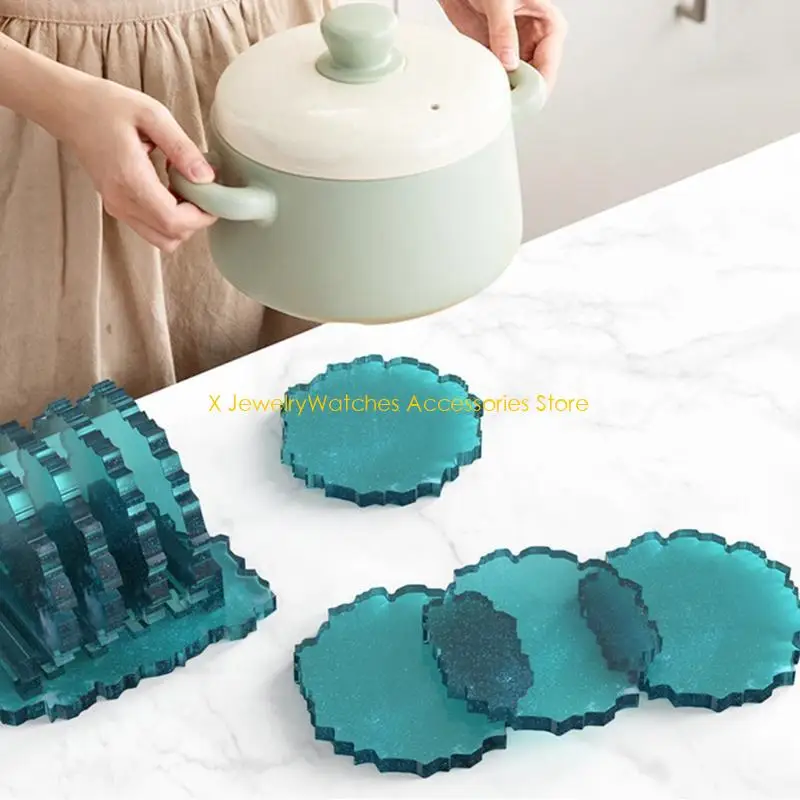 

31KD Flower Tea Tray with Storage Rack Mold Silicone Epoxy Resin Mold Used to Make Artificial Agate Pieces Coasters