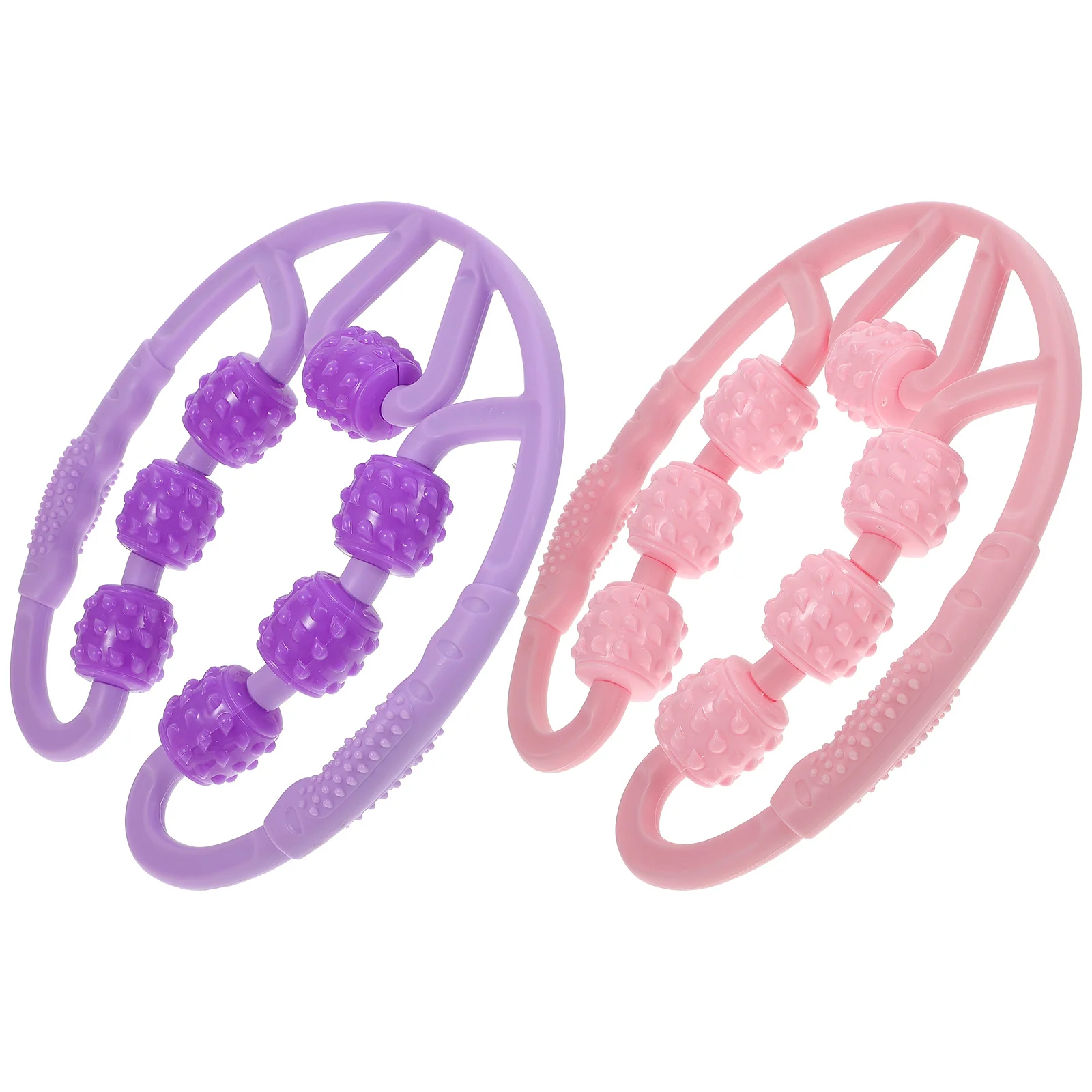 

2 шт. массажный роликовый зажим для ног, массажер для мышц, ручной фиолетовый скалка для фитнеса