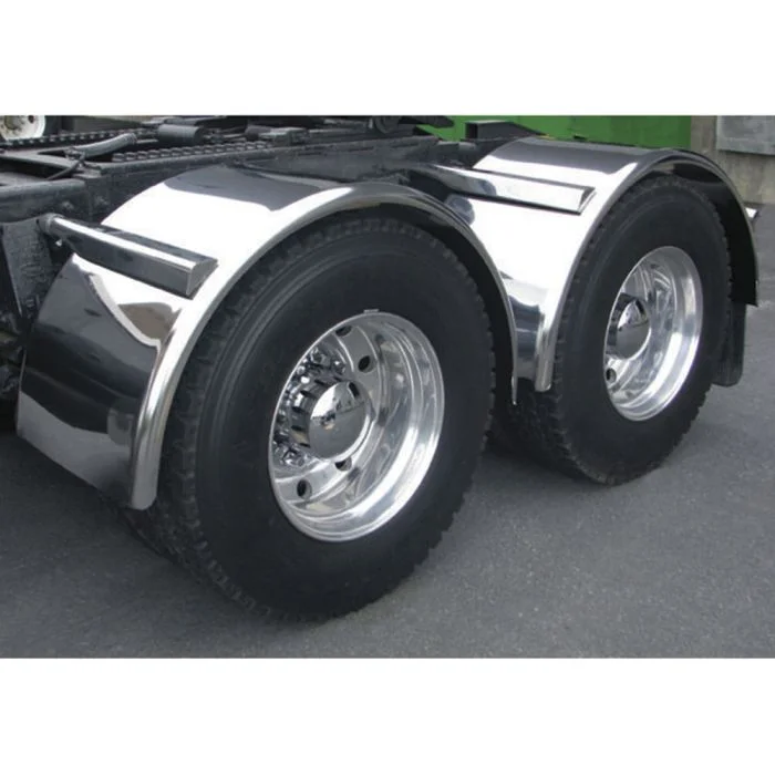 80 Inch Half Circle Stainless Steel Long Single Axle Truck Fenders WIth Bracket